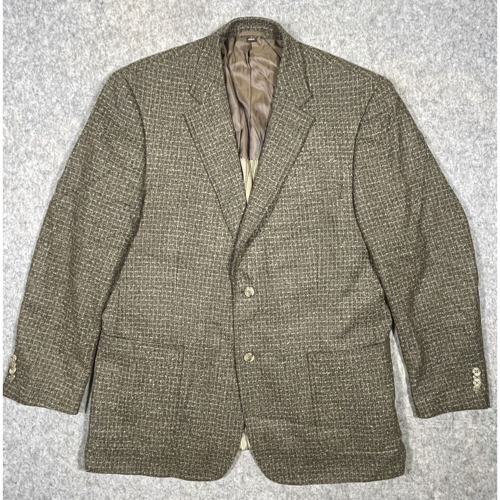 Kroon Men's Brown Tweed Sport Coat Blazer Size 44R Wool Blend 2-Button